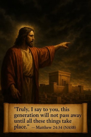 poster Generation - Matthew 24:34 Truly I say to you, this generation will not pass away until all these things take place.