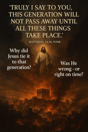 poster Generation - Why did Jesus say this? To confirm the time frame Matthew 24:34-36 