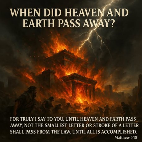 poster Heaven and Earth - When did heaven and earth pass away? (Matthew 5:18) 