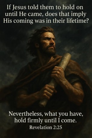 poster Second Coming - If Jesus told them to hold on until He came, does that imply His coming was in their lifetime (Revelation 2:25 )?