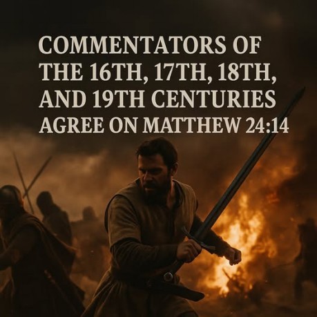 poster COMMENTATORS OF THE 16TH, 17TH, 18TH, AND 19TH CENTURIES AGREE ON MATTHEW 24:14