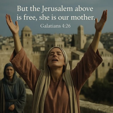 poster New Jerusalem - Galatians 4:26 But the Jerusalem above is free, she is our mother.