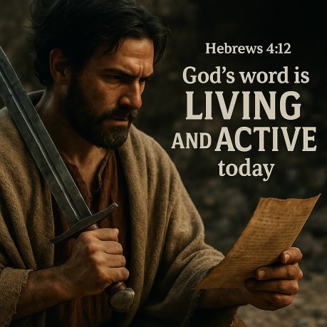 poster Hebrews 4:12 God's word is LIVING AND ACTIVE today
